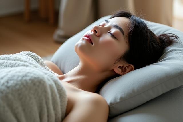 穏やかなリストラティブヨガのポーズ